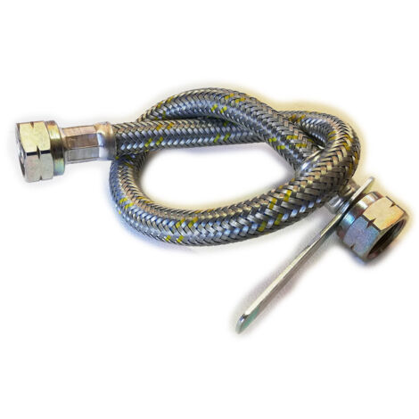 Flessibile gas da 1/2 x 100cm per bombola attacco femmina femmina - 2 guarnizioni incluse