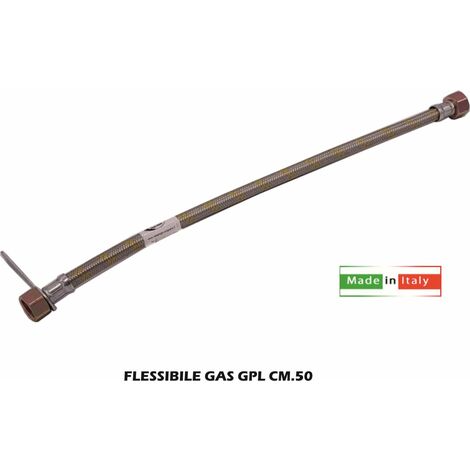 Flessibile Gas 50 Cm Per Bombola In Gomma Arancione/Gialla