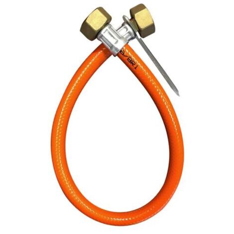 Flessibile in acciaio inox e gomma arancione per centralina gas f.f. 1/2" - cm 50
