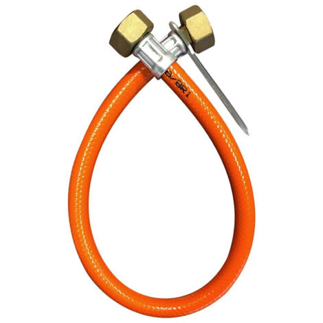 FLESSIBILE IN ACCIAIO INOX E GOMMA ARANCIONE PER CENTRALINA GAS - F.F. 1/2 CM 80  - HID