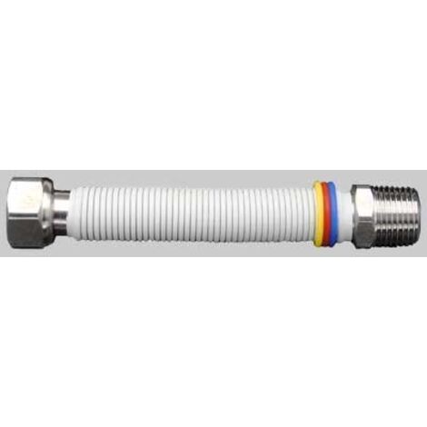 FLESSIBILE INOX ACQUA-GAS RIVESTITO BIANCO - MF 1/2 200-400