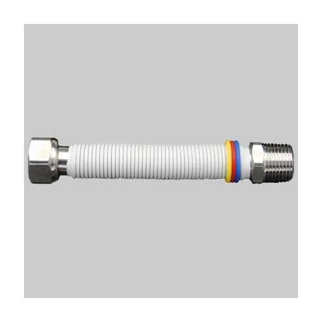 FLESSIBILE INOX ACQUA-GAS RIVESTITO BIANCO MF 3/4 200-400
