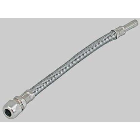 FLESSIBILE INOX CON TUBETTO Ø 10 E BICONO Ø 10 - cm 40