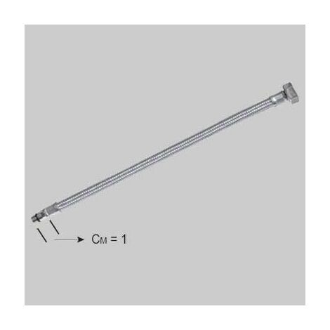 FLESSIBILE INOX PER MONOCOMANDI LAVELLI 3 VIE CM 35 - F 3/8 x M 08