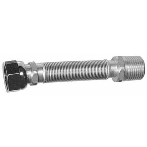 FLESSIBILE INOX RACCORDO IN OTTONE MM 130 / 220  ACQUA PARIGI 1/2