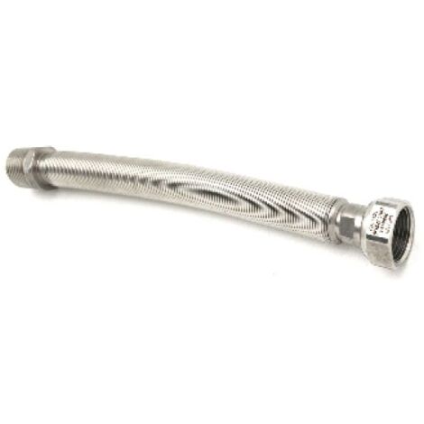 FLESSIBILE INOX RACCORDO IN OTTONE MM 130 / 220  (per Acqua) 3/4