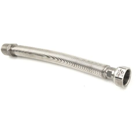 FLESSIBILE INOX RACCORDO IN OTTONE MM 220 / 420  (per Acqua) 3/4