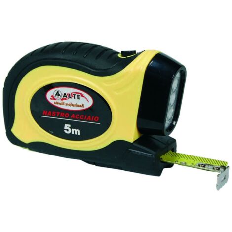 Flessometro sole con luce a led - mt.5 nastro mm.19h. - 6 bl
