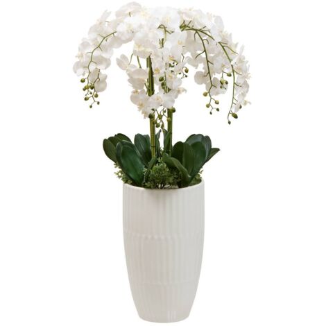 Fleur Artificielle Hotel H130cm avec Pot Blanc - Atmosphera créateur d'intérieur