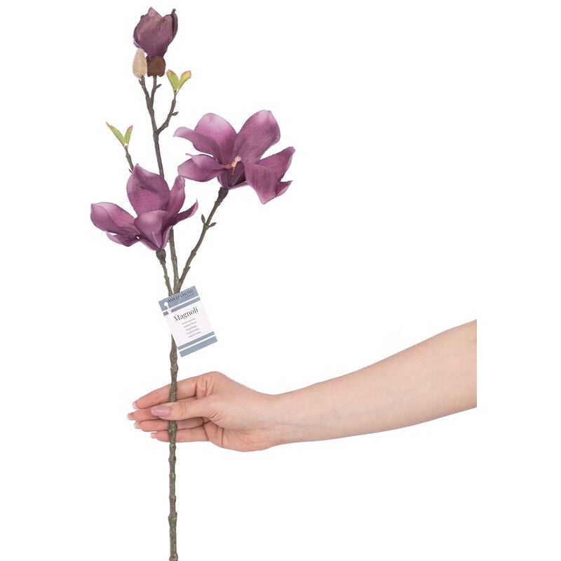 Ameliahome - fleur artificielle magnoli couleur violet style moderne