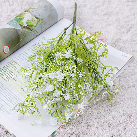 Fleur artificielle, petite poignée blanche, tige en étoile à 5 branches, pleine