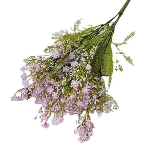 Fleur artificielle, petite poignée violette, tige en forme d'étoile à 5 branches, pleine