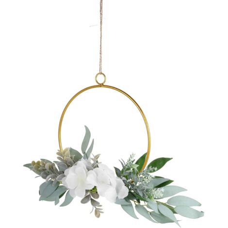 Fleur Artificielle Porte Guirlande En Métal Fleur Guirlande Eucalyptus Guirlande De Mariage Porte Signe pour Pendentif Décoratif Salon Décoration Murale