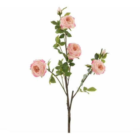 Fleur Artificielle "Roses & Feuilles" 86cm Rose