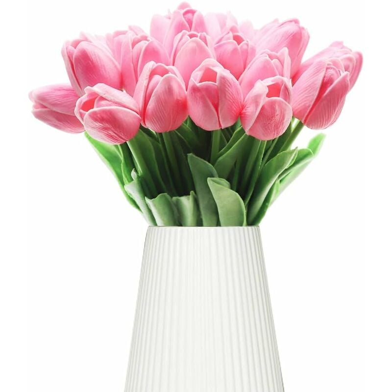 Fleur artificielles Lot de Fleur de tulipe Pour décoration de mariage,Décoration d'intérieur, Rose - 10 pièces Fei Yu