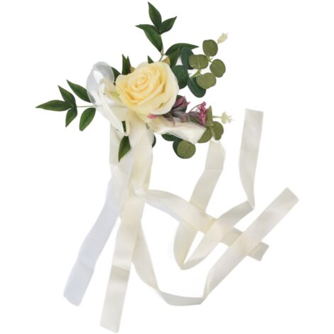 Fleur de chaise de mariage style nordique, décoration de fête jaune pour anniversaire et séance photo