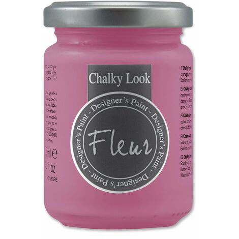 FLEUR DESIGNER'S PAINT  Pittura ad Acqua, Effetto Gesso Naturale, Extra Opaca, Fleur Chalky F23, Colore American Beauty, Made in Italy, Formato da 130 ml