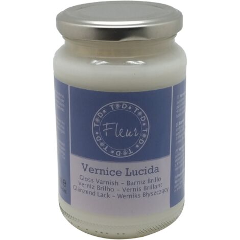 FLEUR DESIGNER'S PAINT  Vernice Protettiva, 0,330 litri, Trasparente Lucida, Base Acqua, Monocomponente. Alta Resistenza, Non Ingiallisce ed Essiccazione Rapida, Made in Italy