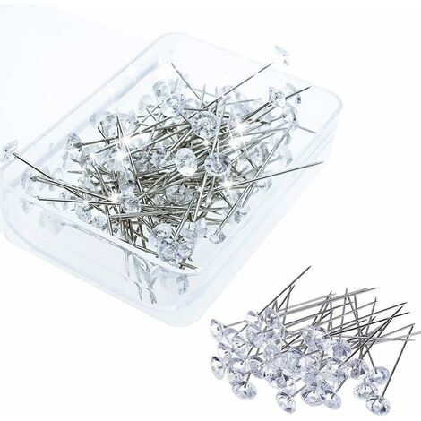 Fleur Épingles, épingles à fleurs en cristal de diamant, épingles à bouquet pour la mariée bricolage couture artisanat boutonnière, couture bricolage, couture, décorations 8*52mm Fontainebleau 100Pcs