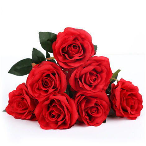 Fleur Rose artificielle Bouquet Artificiel durable décoration maison sans entretien [Plastique, 1 bouquet]