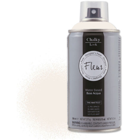 FLEUR Spray Vernice Chalk Paint, Extra Opaco, all' Acqua senza Odore, MultiSuperficie, 300 ml F04 Cream Love, Effetto Gesso, Shabby Chic Vintage, per Mobili, per Interno - Esterno