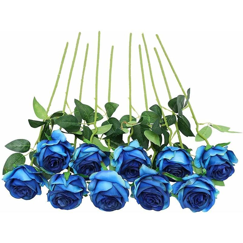 Fleurs Artificiel Soie Rose Fleurs Tige Unique Une Fausse Rose Réaliste pour Le Bouquet de Mariage Arrangements Floraux Décoration,10pcs GROOFOO