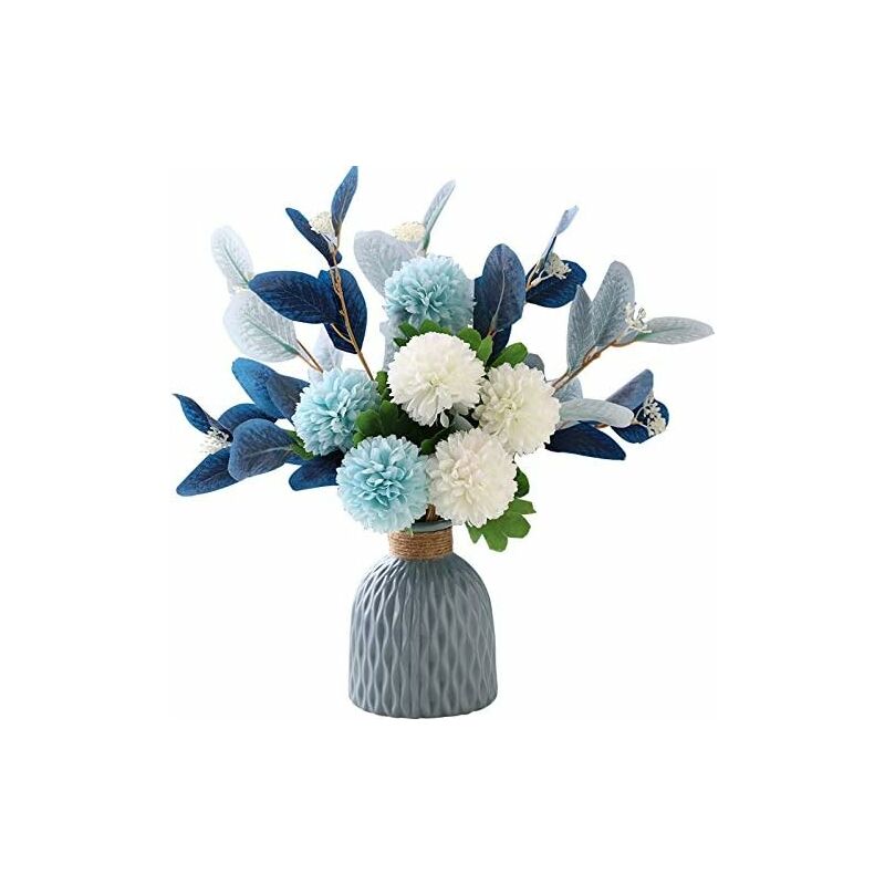 Fleurs artificielles avec Vase Faux hortensia Arrangements floraux pour la décoration de mariage de fête de jardin à la maison
