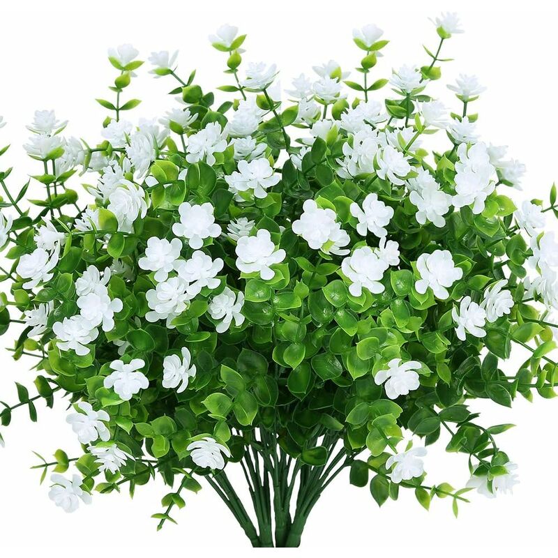 Fleurs artificielles d'extérieur résistantes aux UV Plantes buis,arbustes,verdure en plastique synthétique pour intérieur et extérieur à suspendre