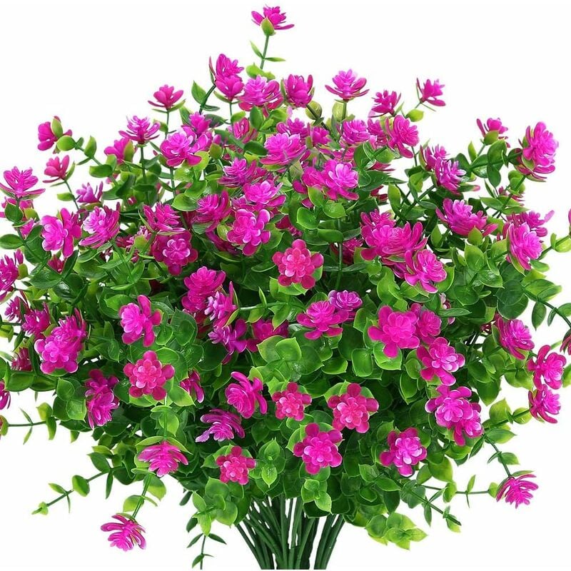 Groofoo - Fleurs artificielles d'extérieur résistantes aux uv Plantes buis,arbustes,verdure en plastique synthétique pour intérieur et extérieur à