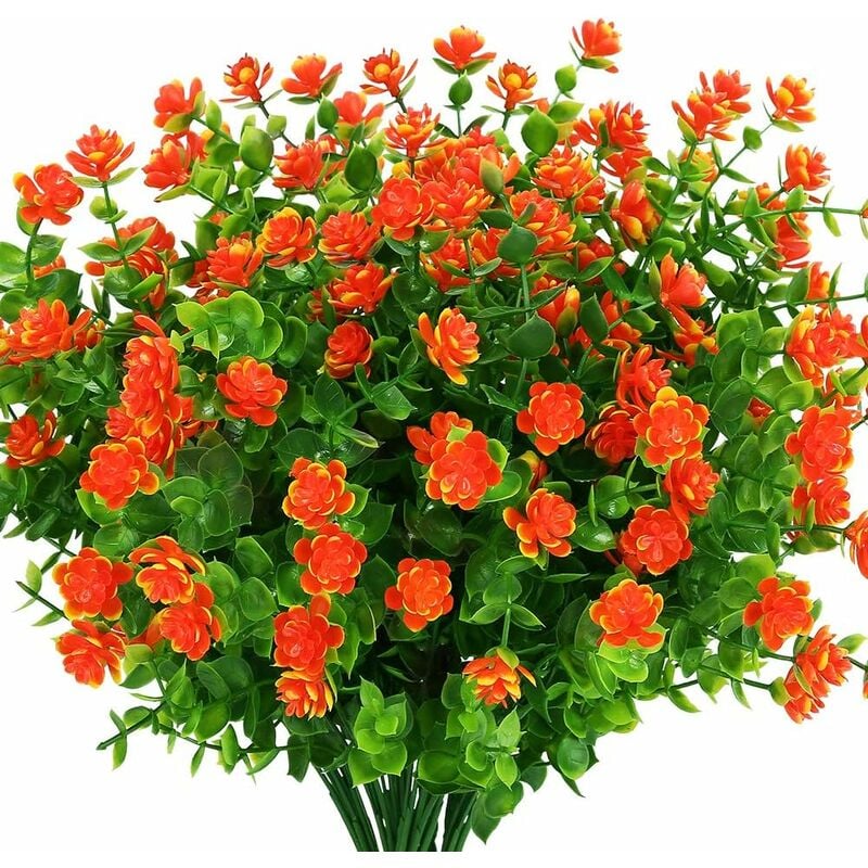 Groofoo - Fleurs artificielles d'extérieur résistantes aux uv Plantes buis,arbustes,verdure en plastique synthétique pour intérieur et extérieur à