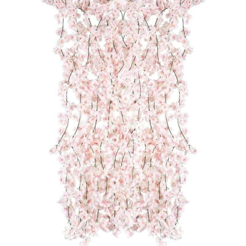 Umnuou - Fleurs artificielles en Soie Fleur de Cerisier Guirlande Vigne Suspendue pour Mariage Décoration de Jardin Maison 4 Pack (Rose)