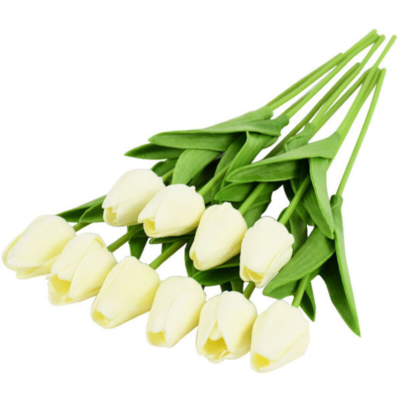Fleurs Artificielles Fausse Fleur Tulipe Real Touch Pour Salle De Mariage Maison Hôtel Décoration De Fête Et Diy Décor (12 Pcs)