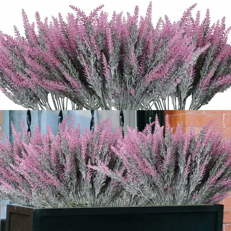 Groofoo - Fleurs artificielles Lot de 8 fausses plantes artificielles en plastique pour centre de table,cuisine,jardin,ferme (rose rouge)