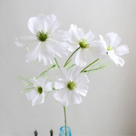 Fleurs Artificielles Marguerite en Soie, Fausses Fleurs Sauvages avec Tiges Faux Arbustes de Verdure Arrangements de Plantes pour Décor de Vase de Jardin à la Maison (Z)