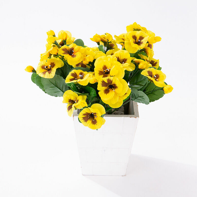 Fortuneville - Fleurs Artificielles Orchidée Tige Real Touch Fleurs, 8 pcs, jaune
