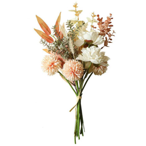 Fleurs artificielles, plantes artificielles, décorations florales, hortensias, compositions florales en soie, bouquets pour la maison, mariage, jardin, décorations de fêtes (couleur champagne)