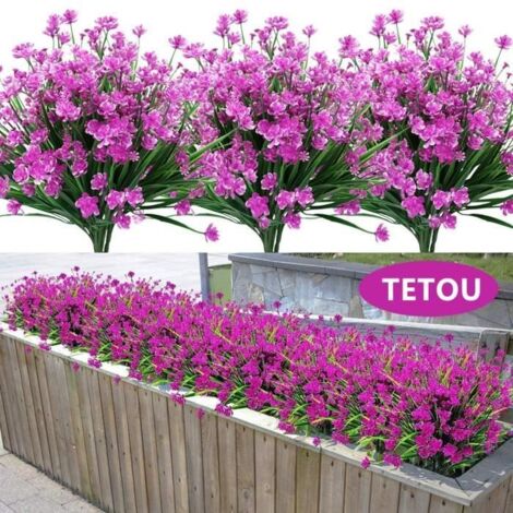 Fleurs artificielles résistantes aux UV sans décoloration pour decoration chambre, \'intérieur et à l\'extérieur-5 bouquets