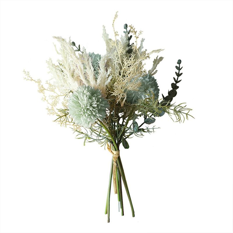 Fleurs Artificielles Soie Pissenlit en Plastique Eucalyptus Hybride Bouquet de Mariage DéCoration de la Faux d