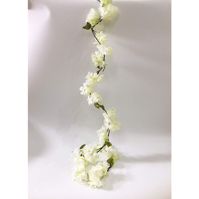 Ugreat - Fleurs de cerisier artificielles vigne suspendues plantes Faux Sakura guirlande fausse couronne de cerisier oriental fleur artificielle 5,8
