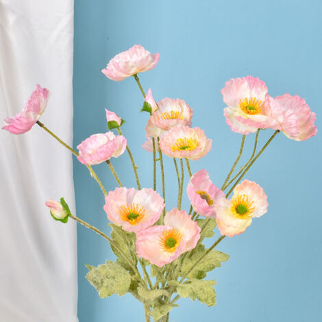 Fleurs de Coquelicots Artificielles 3 Pièces, Arrangement de Plantes de Pavot Authentiques pour Décorations de Mariage de Cuisine à Domicile (2104YF39-2)