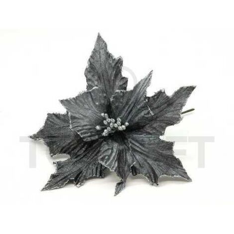 Fleurs de sapin de Noël - Poinsettia graphite Poinsettia sur un pic de 24 cm