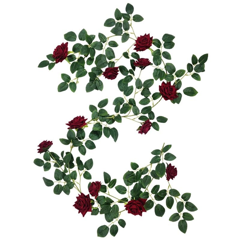 Fleurs de Soie de Vigne de Rose Artificielle Guirlande de Fleurs de Mariage Vignes pour la DéCoration de la Maison de Noce