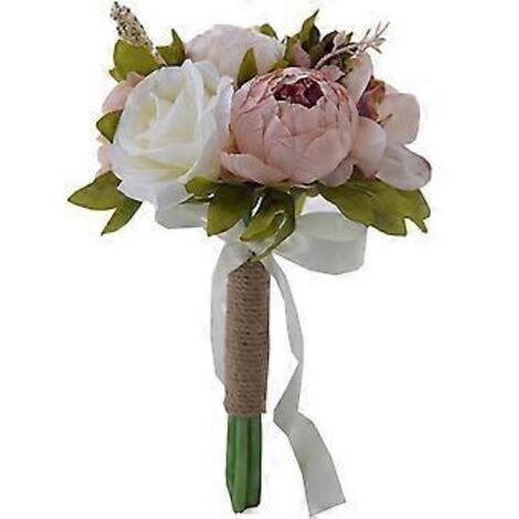 Fleurs de soie intemporelles, bouquet de mariée avec des pivoines artificielles réalistes pour un jour de mariage inoubliable