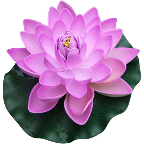 Fleurs lotus artificielles flottantes 18 cm, mousse, pour bassin, aquarium, décoration. Résistantes UV, apportent une touche zen aux plans d’eau.
