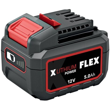 FLEX 531690 BATTERIE LI-ION 12 V 5,0 AH AVEC INDICATEUR DE NIVEAU DE CHARGE, PROTECTION EMS ET PROTECTION CONTRE LA POUSSIÈRE/LE