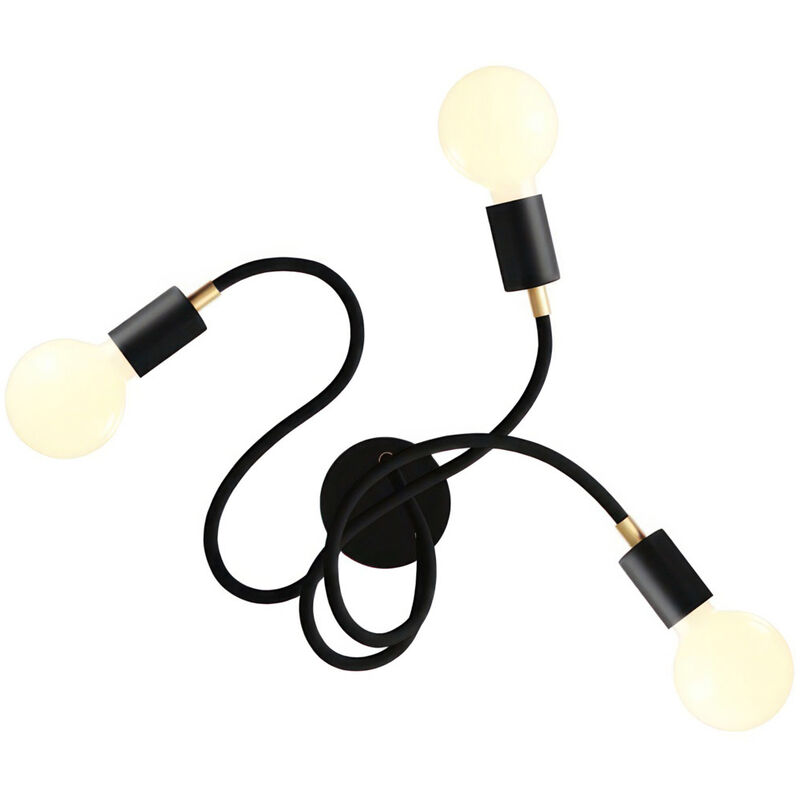 Image of Creative Cables - Flex 60 lampada da parete o soffitto snodabile a luce diffusa con lampadina led G95 Senza lampadina - Nero - Senza lampadina