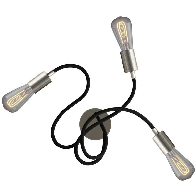 Image of Flex 60 lampada da parete o soffitto snodabile a luce diffusa con lampadina LED ST64 Senza lampadina - Titanio satinato - Senza lampadina
