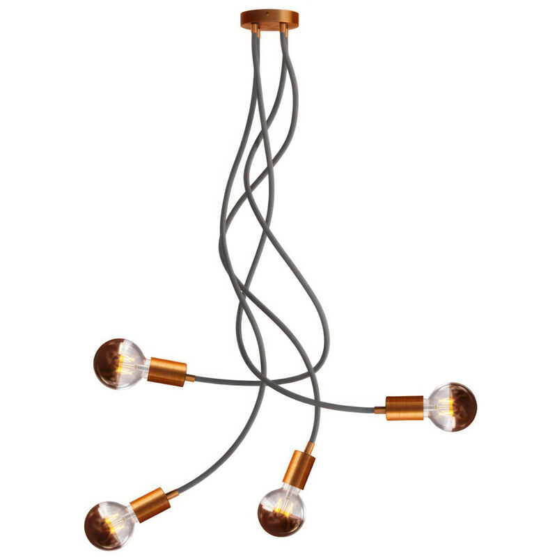 Image of Creative Cables - Flex 90 lampada da soffitto snodabile a luce diffusa con lampadina led G95 Senza lampadina - Rame satinato - Senza lampadina