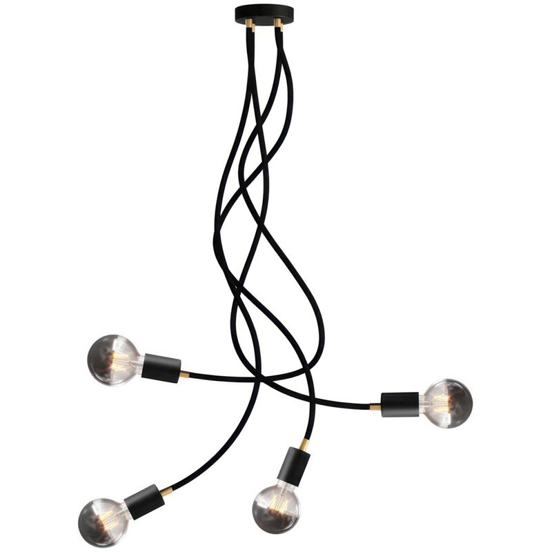 Image of Creative Cables - Flex 90 lampada da soffitto snodabile a luce diffusa con lampadina led G95 Senza lampadina - Nero - Senza lampadina