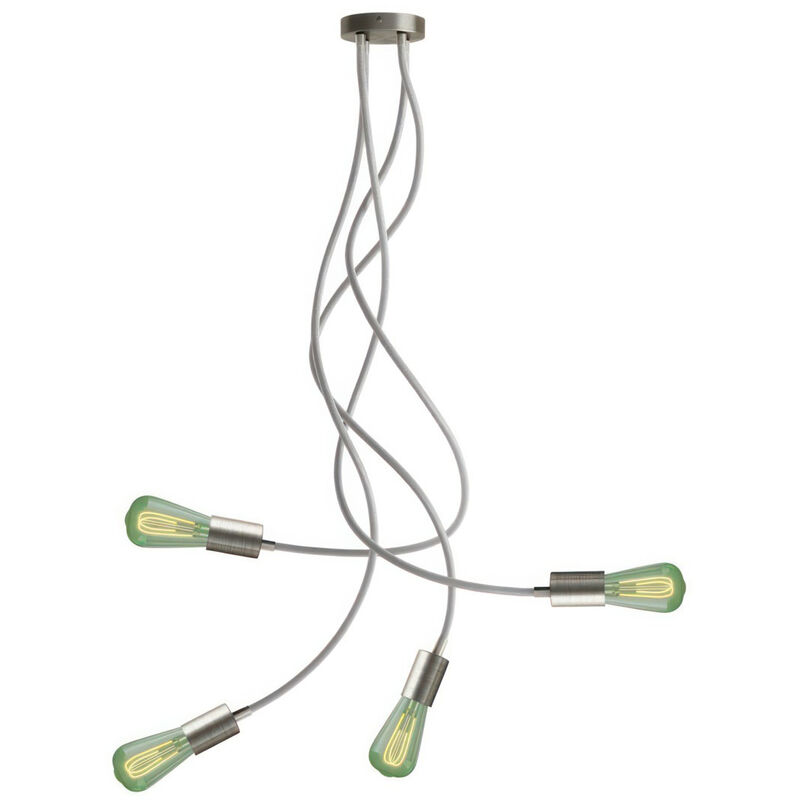 Image of Creative Cables - Flex 90 lampada da soffitto snodabile a luce diffusa con lampadina led ST64 Senza lampadina - Titanio satinato - Senza lampadina